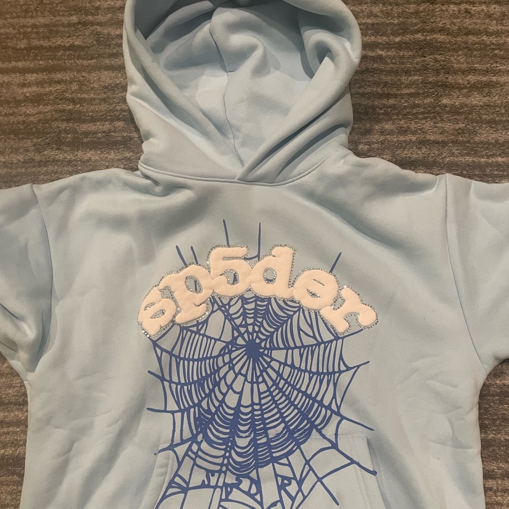 Sp5der web hoodie sky blue